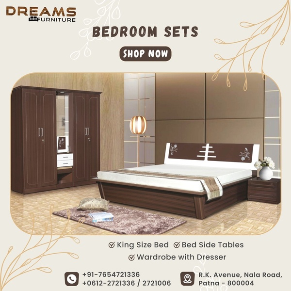 bedroom set, bedroom furniture set, bed with wardrobe set, complete bedroom suite, bedroom collection, king size bedroom set, bundle offer, brand awareness, lifestyle, minimalist, warm, trustworthy, brown, neutral